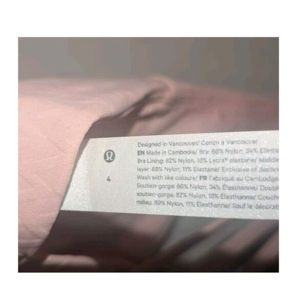 Lululemon Free to Be Serene Longline Bra Pink Jacquard Size 4 NWT C/D Cup NEW - Picture 10 of 16